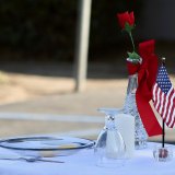 The "Missing Man" table set up for those soldiers missing in action.